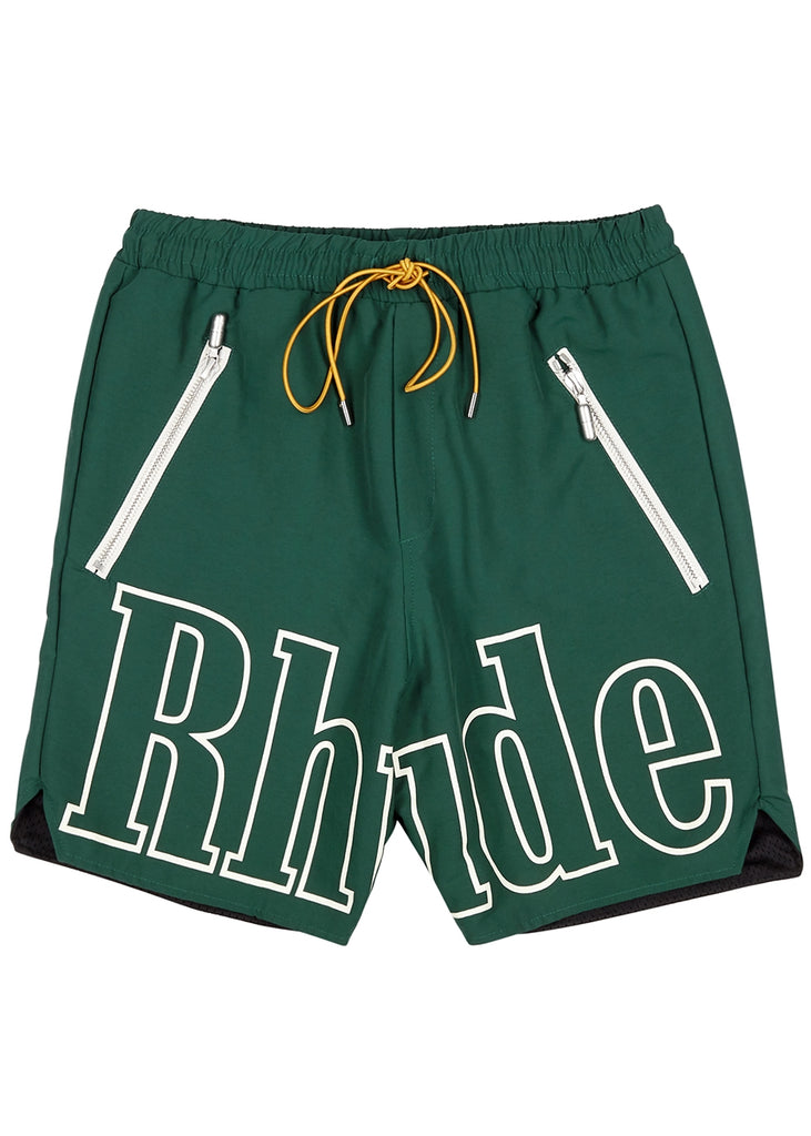 RHUDE LOGO shorts Boyfriend-Jeans "GREEN"