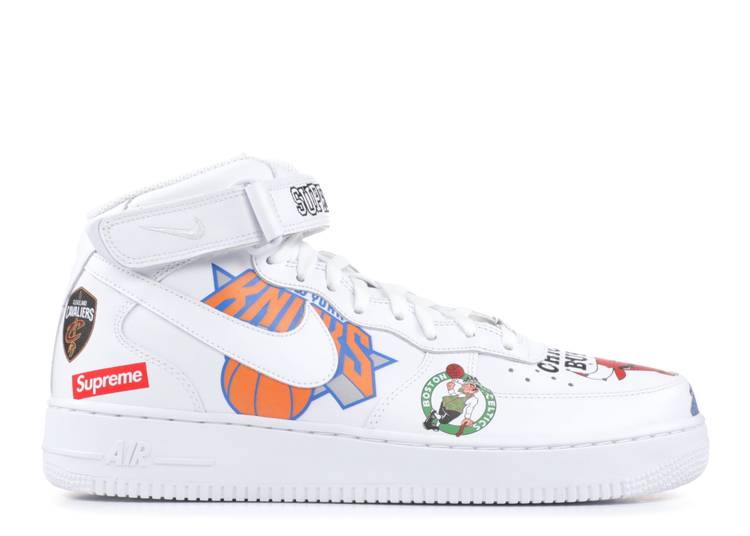 NIKE X SUPREME AIR FORCE 1 MID "WHITE" AQ8017 100