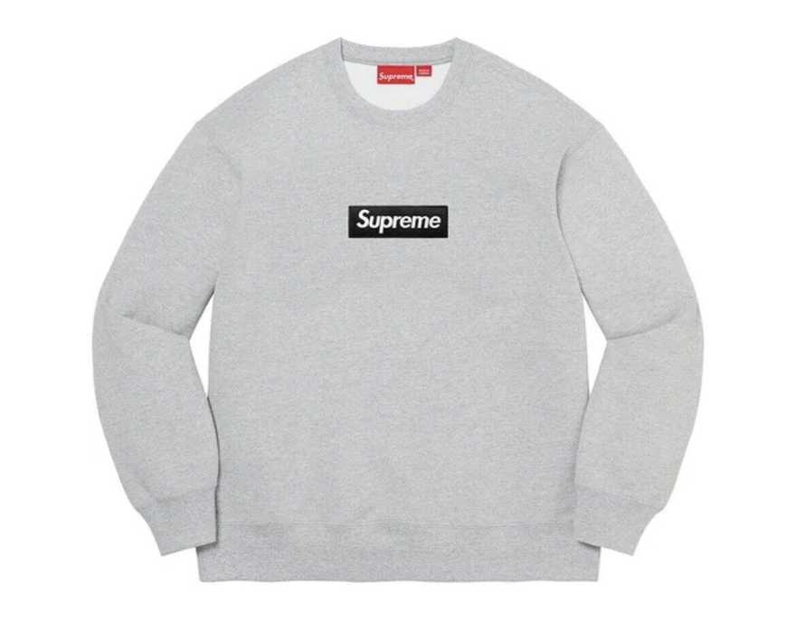 SUPREME BOX LOGO CREW NECK "GREY" FW22