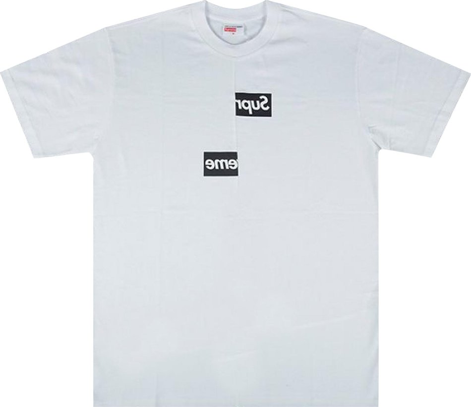 SUPREME x Commes des Garcons "Box Log Split" T-Shirt White