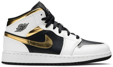 Air Jordan shoes 1 Mid (GS) "WHITE GOLD" 554725 190