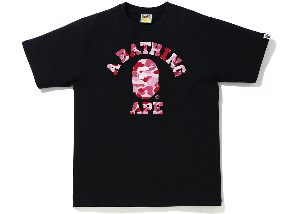 BAPE ABC CAMO "PINK" College Tee  BLACK