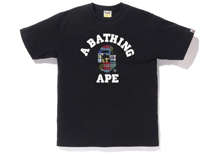 BAPE "PATCH WORK" College Tee  WHITE