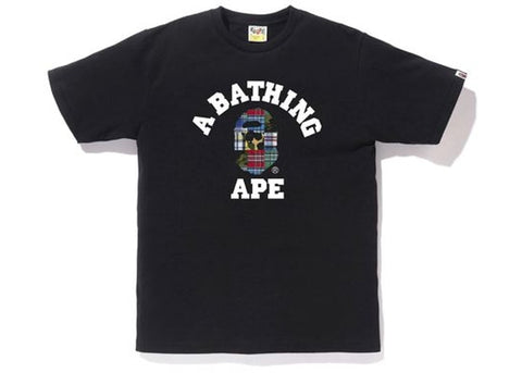 BAPE "PATCH WORK" College Tee  WHITE