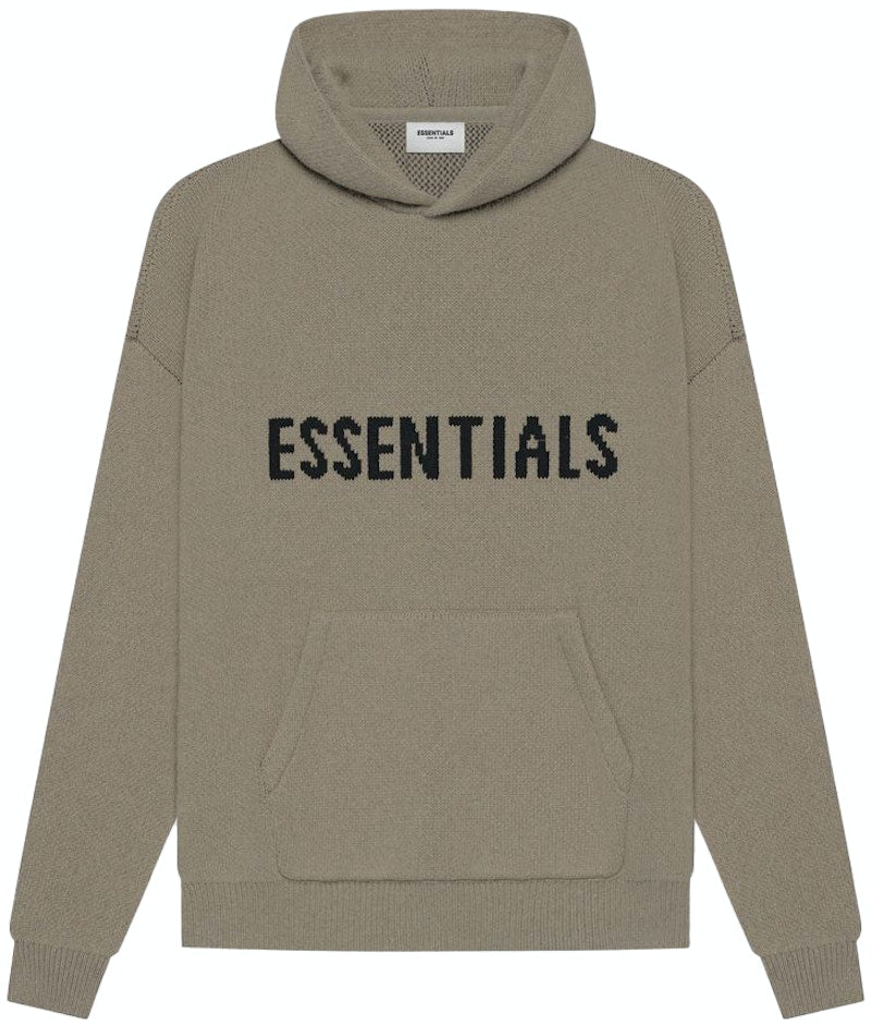 FEAR OF GOD ESSENTIALS KNIT HOODIE "TAUPE" SS21