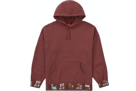 Supreme X Aoi Icons "Plum” Hooded Sweatshirt