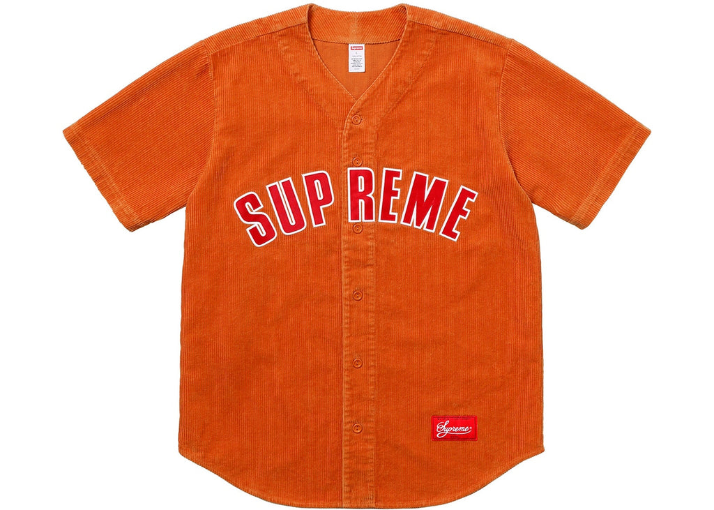 Supreme Corduroy Baseball Jersey Orange
