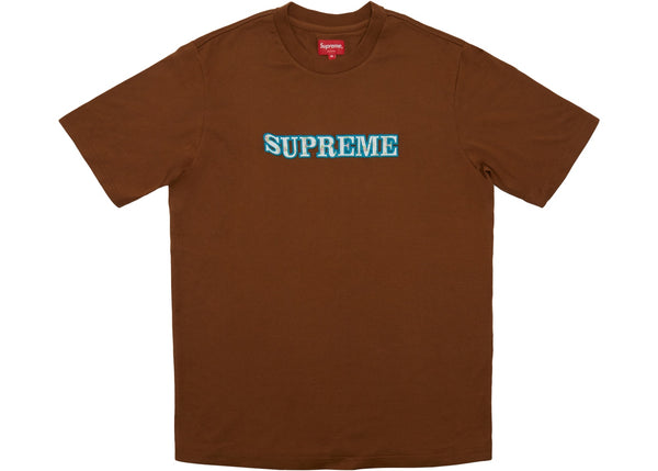 Supreme Floral Logo Tee Brown