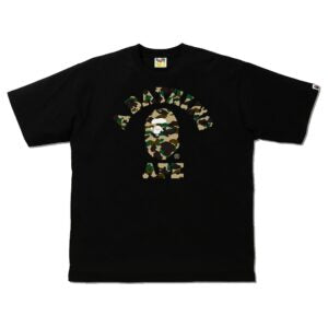 BAPE "ABC CAMO GREEN" College Tee  Black