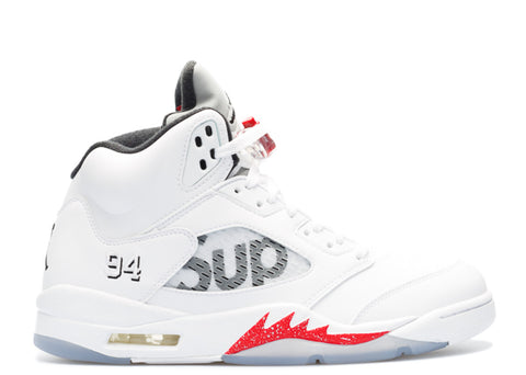 Air Jordan 5 Retro X Supreme "WHITE"  824371 101