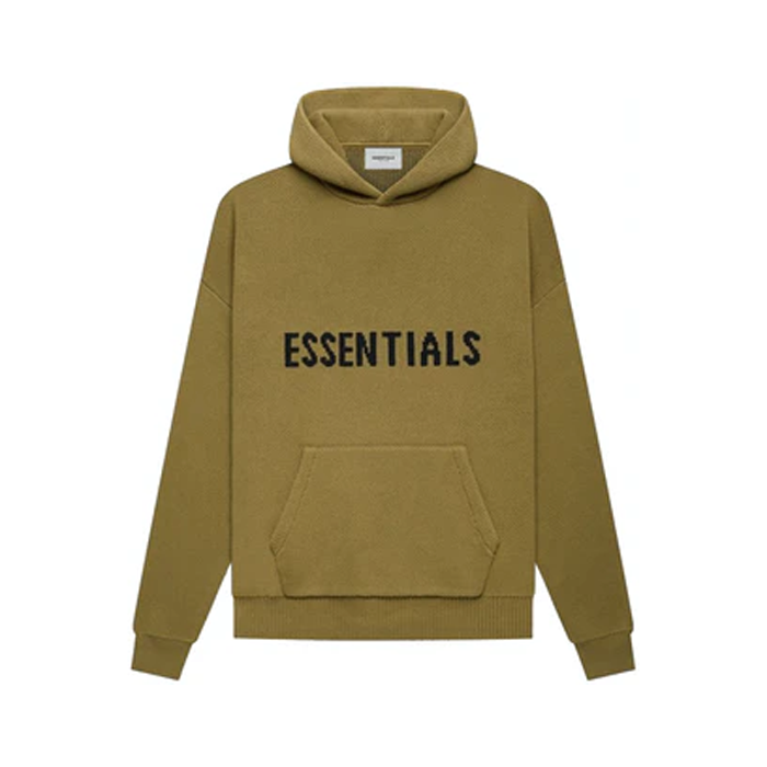 FEAR OF GOD ESSENTIALS KNIT HOODIE "AMBER" SS21
