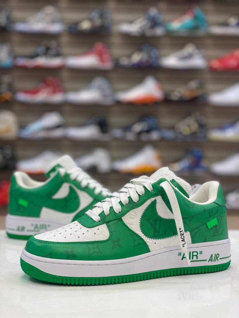 White “GREEN LV - shox remix nike men leather shoes clearance sale - Nike  Air Force 1 Low X Louis Vuitton X Off