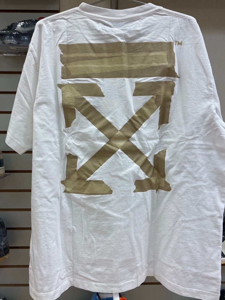 OFF WHITE tape arrows white beige tee (Over fit)