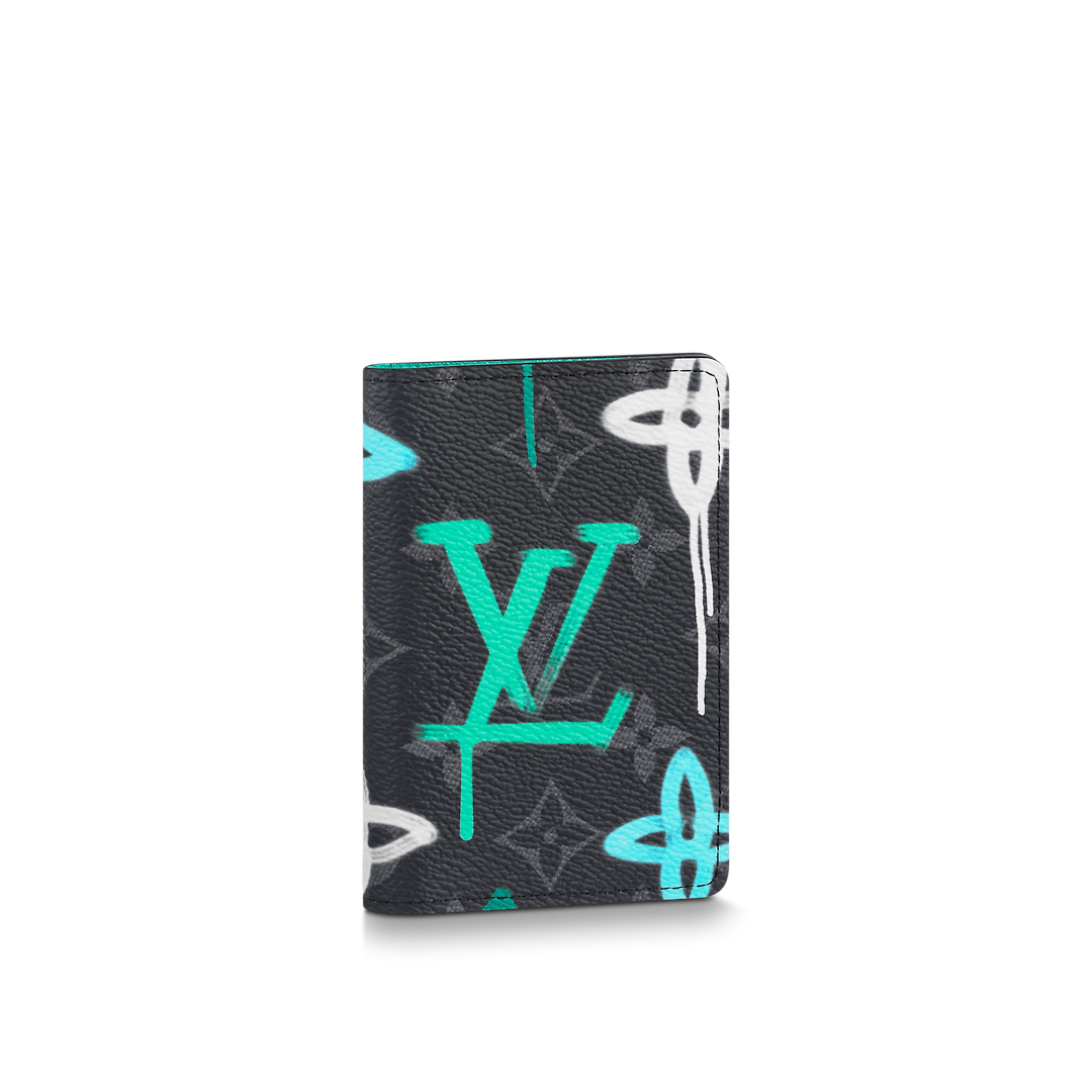 Louis Vuitton Pocket Organizer Monogram Galaxy Black Multicolor in