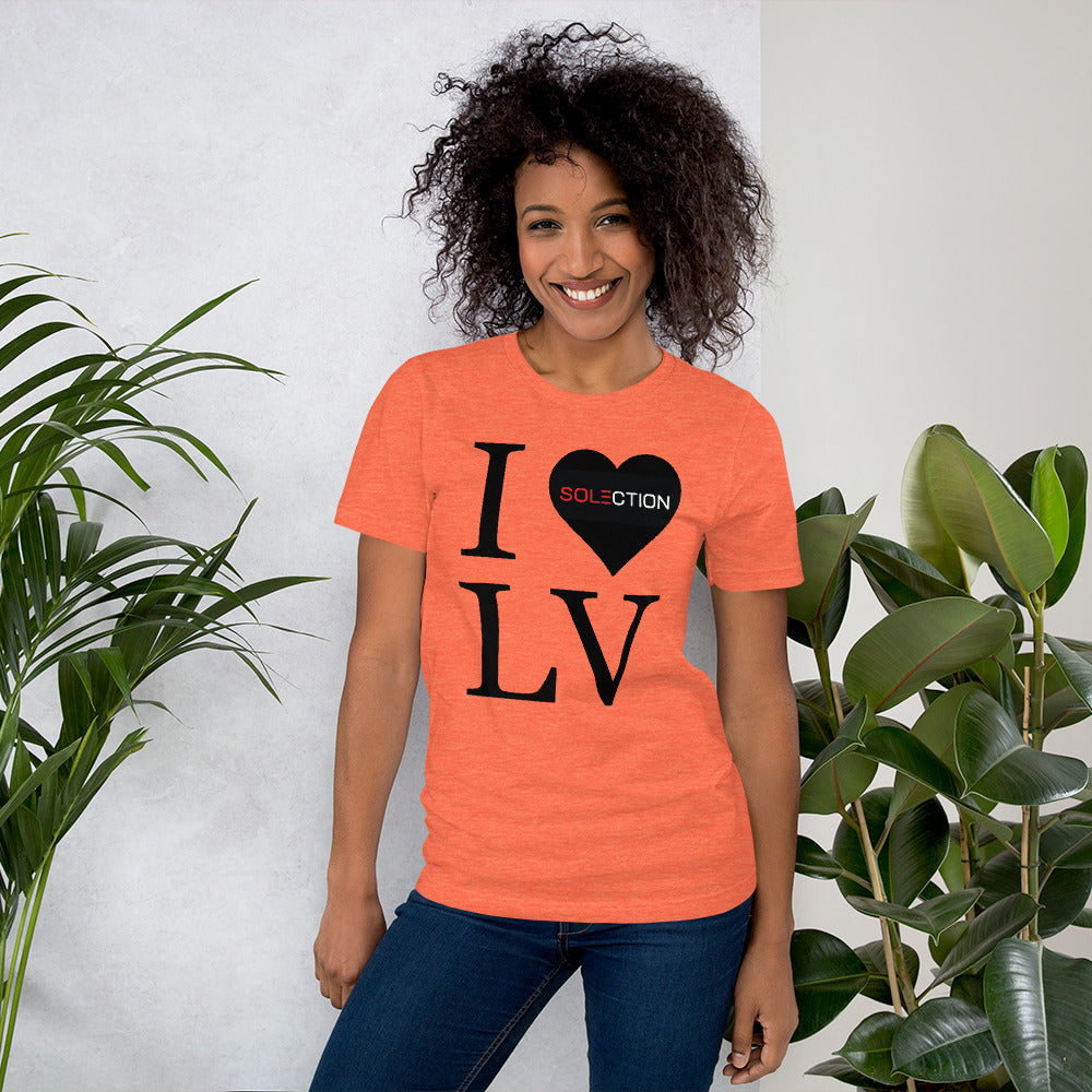 I Love LV - Ladies Short Sleeve Jersey T-Shirt Heather Orange / 4XL