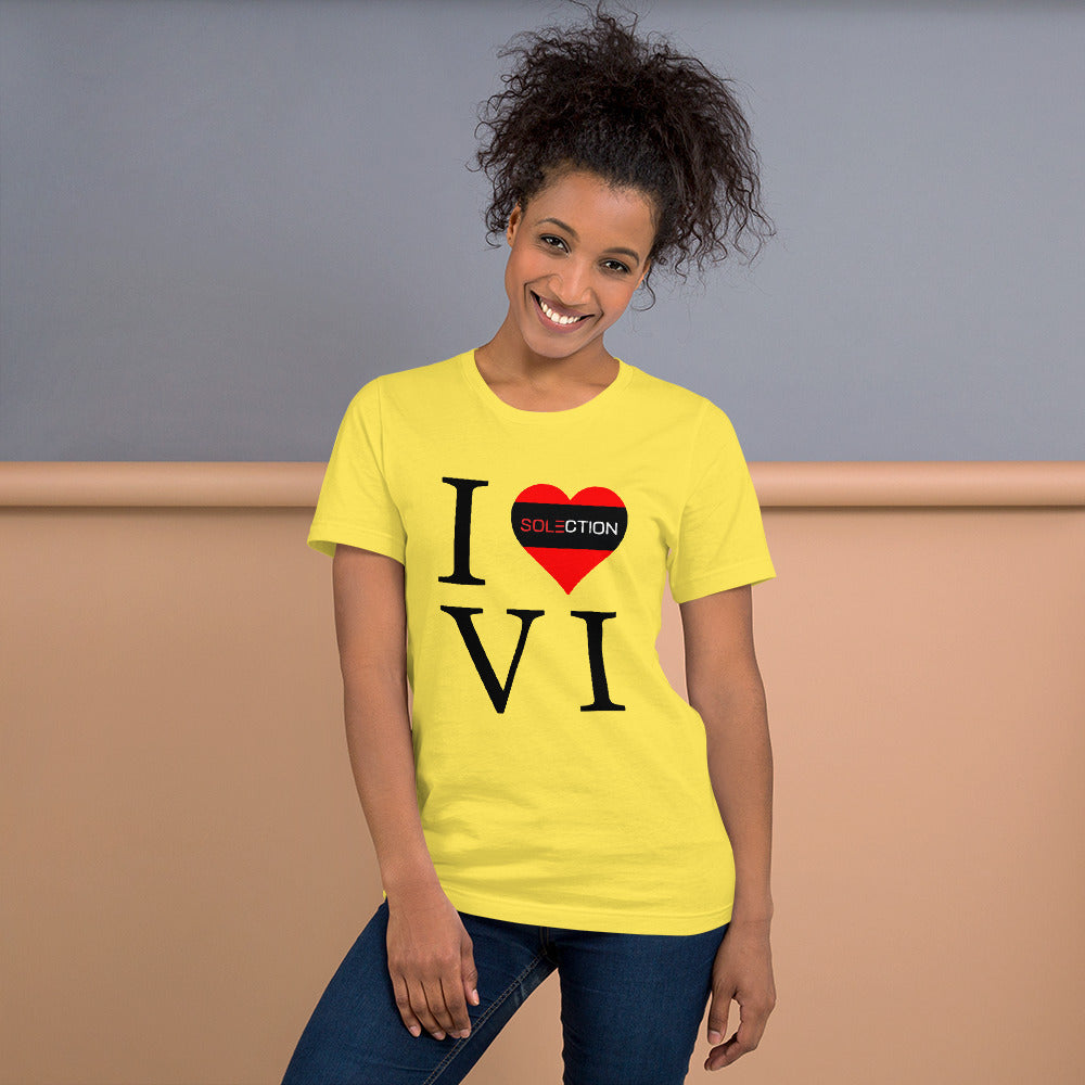 I Love VI - Ladies Short Sleeve Jersey T-Shirt