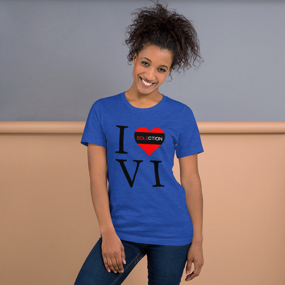 I Love VI - Ladies Short Sleeve Jersey T-Shirt