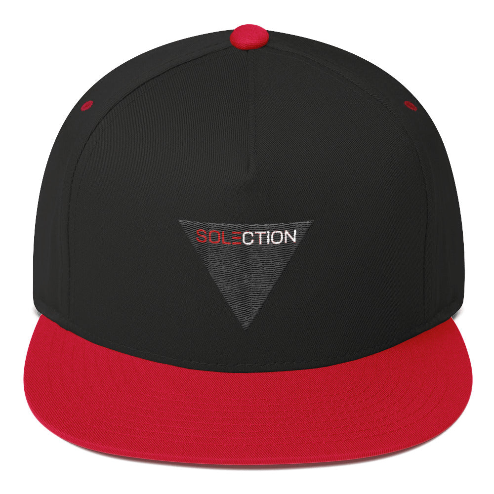 Solection Black Logo Flat Bill Cap