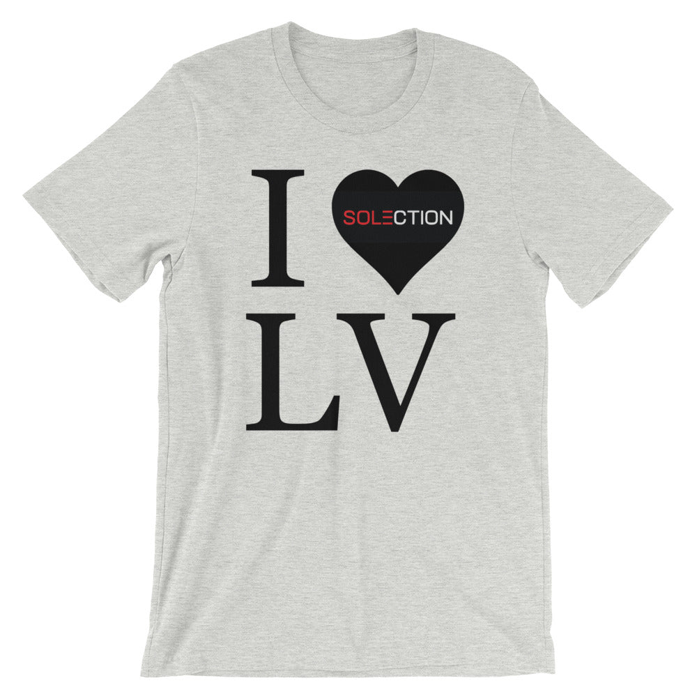 LV Heart Graphic Short Sleeve T Shirt Gray / Large