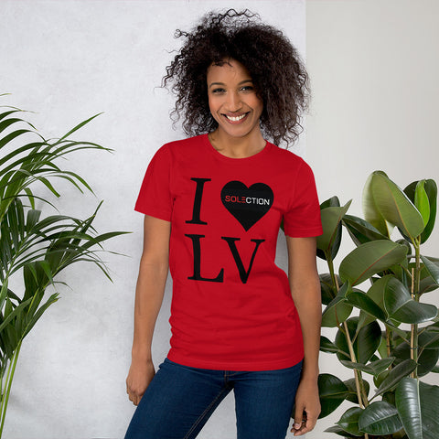 SOLECTION I Love LV Unisex Short Sleeve Jersey T-Shirt Black Heart Heather Orange / 2XL