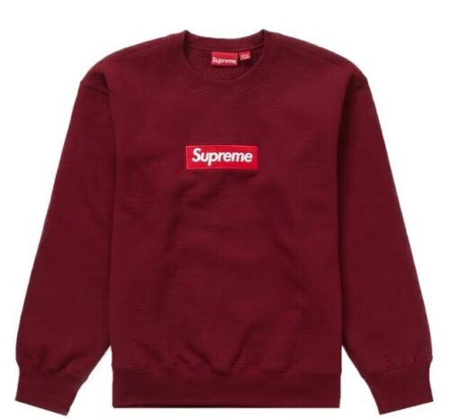 SUPREME BOX LOGO CREW NECK "MAROON" FW22