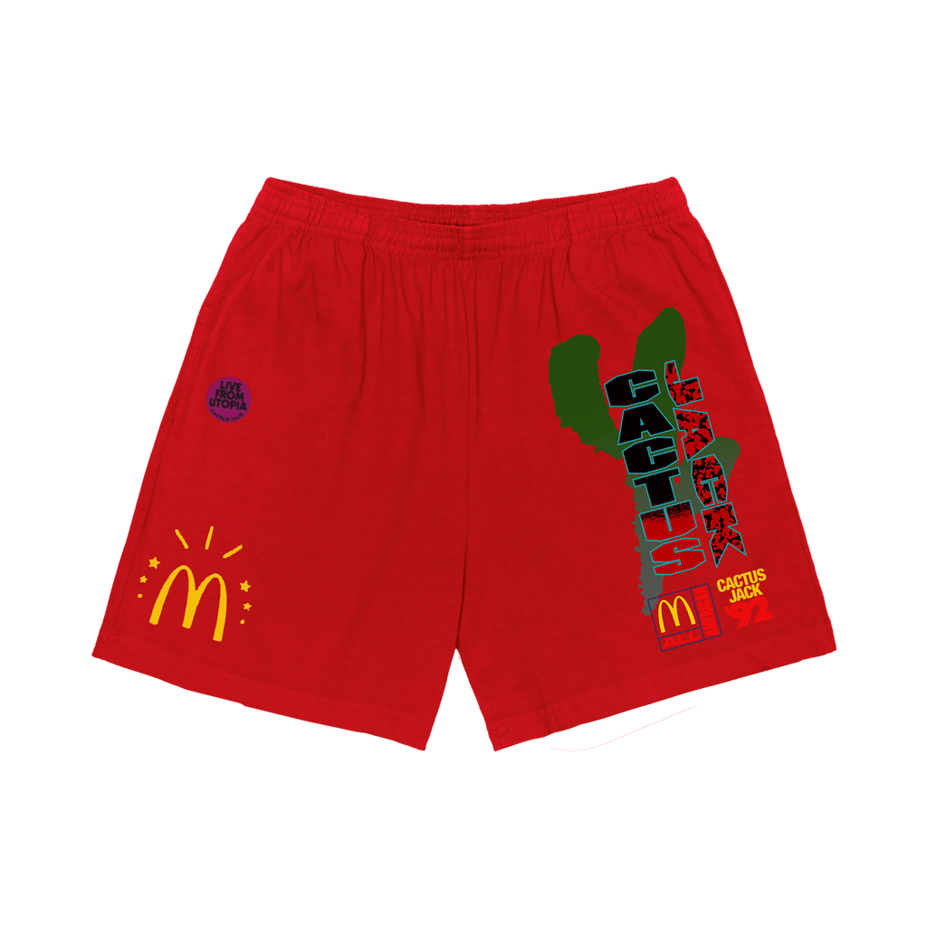 Travis Scott x McDonald's "All American '92 Shorts" Red